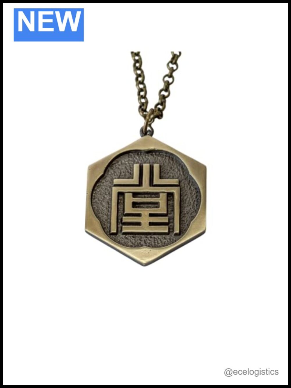 Brass pendant necklace video games cosplay